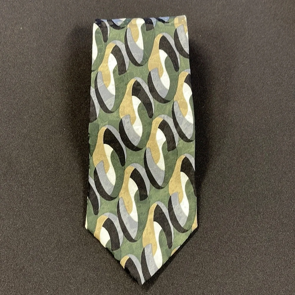 J. Riggings Hunting Horn Men’s Geometric Silk Neck Tie - Picture 1 of 5